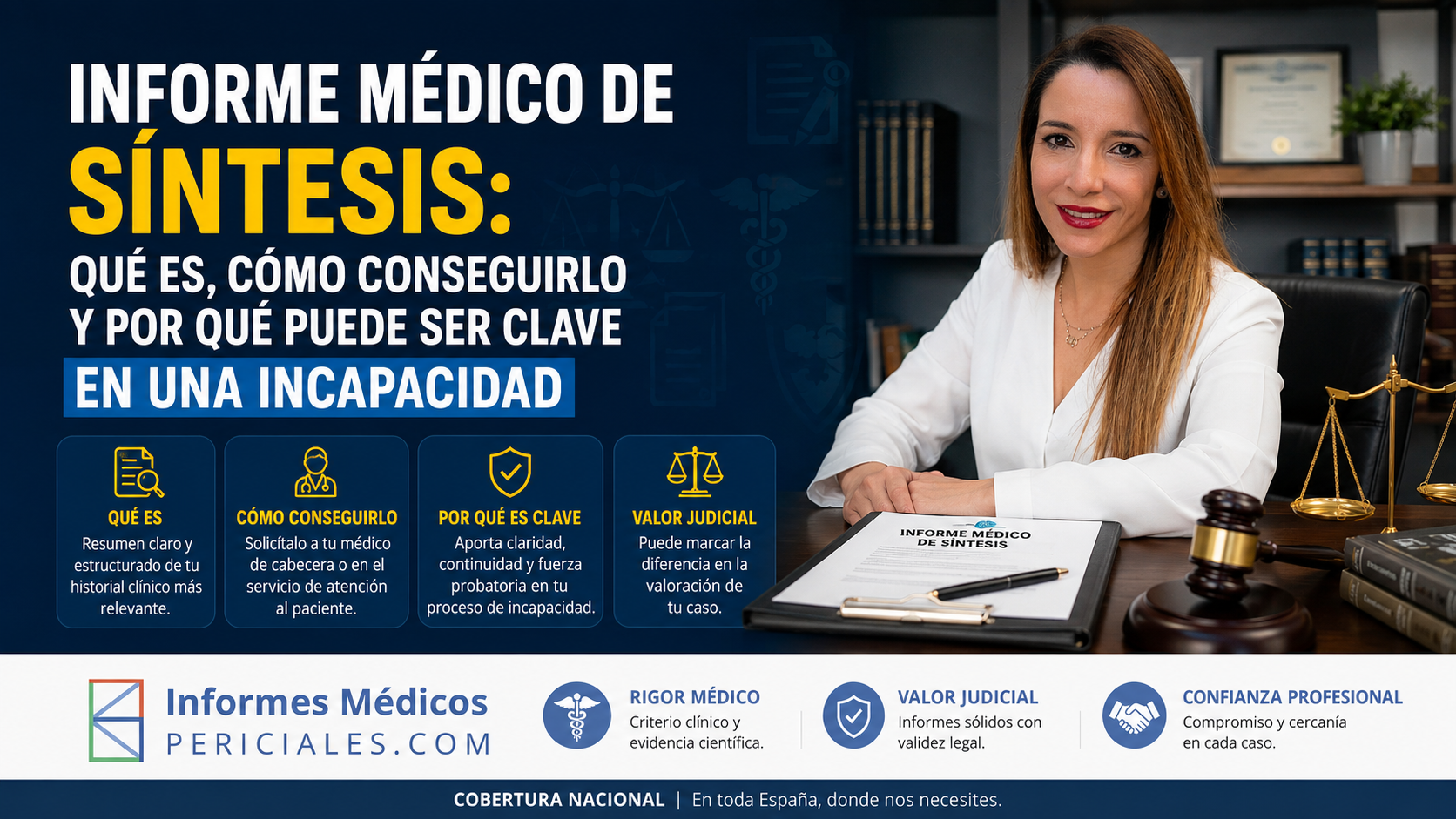 Informe Médico de Síntesis del INSS revisado en un procedimiento de incapacidad permanente