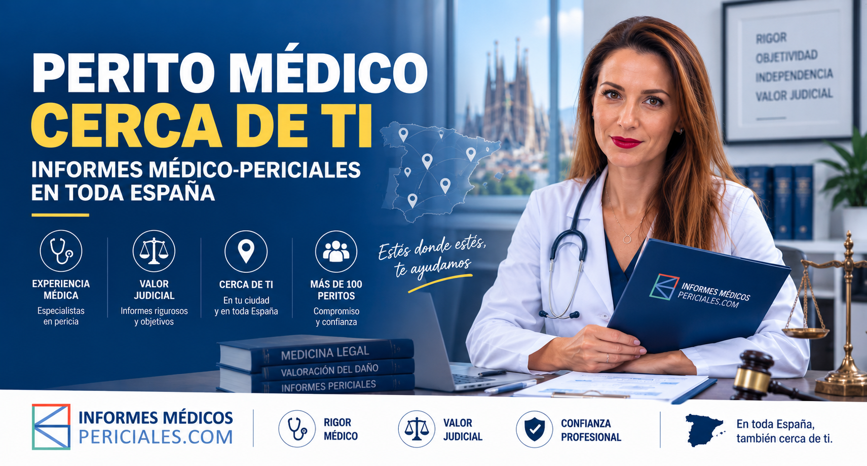 Perito médico cerca de ti con informes médico-periciales, cobertura nacional y valor judicial.