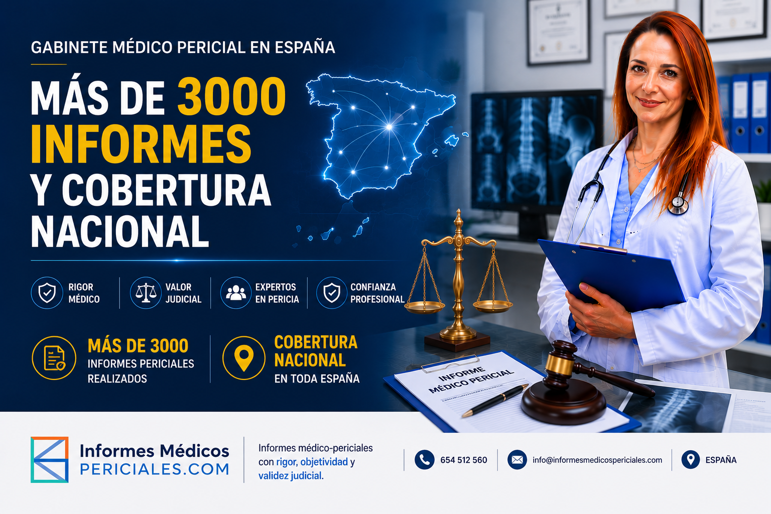 Gabinete médico pericial en España: más de 3000 informes y cobertura nacional