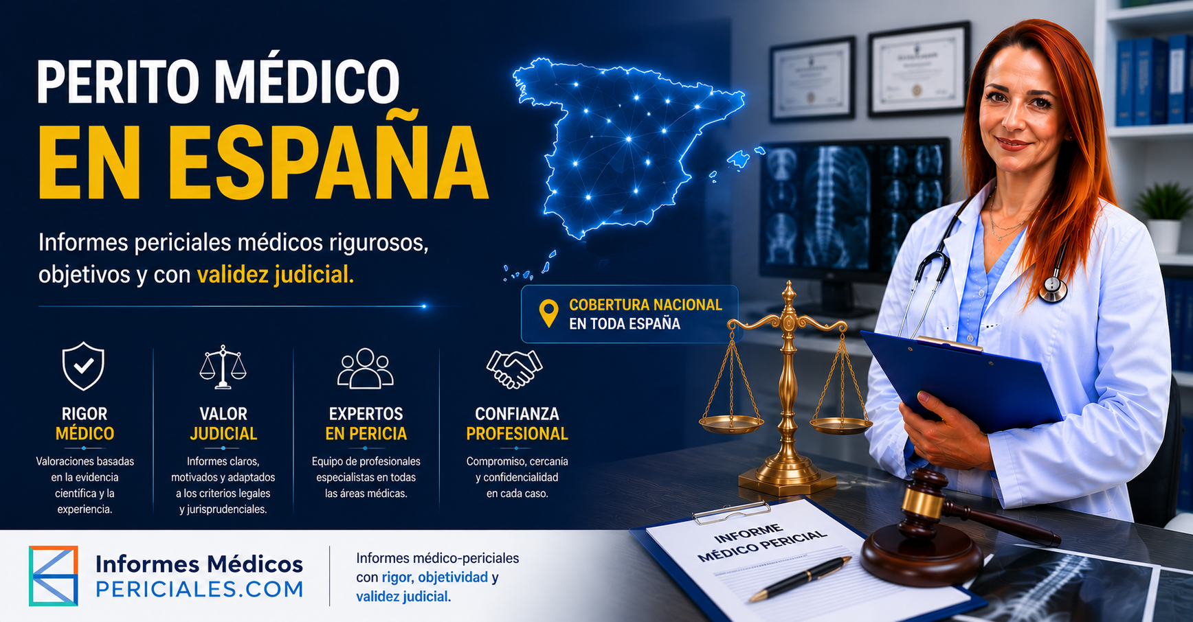 Perito médico España: informes periciales con cobertura nacional