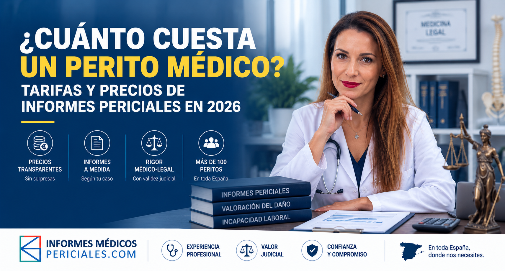 Perito médico y precios de informes periciales médicos en 2026 con enfoque médico-legal y cobertura nacional.