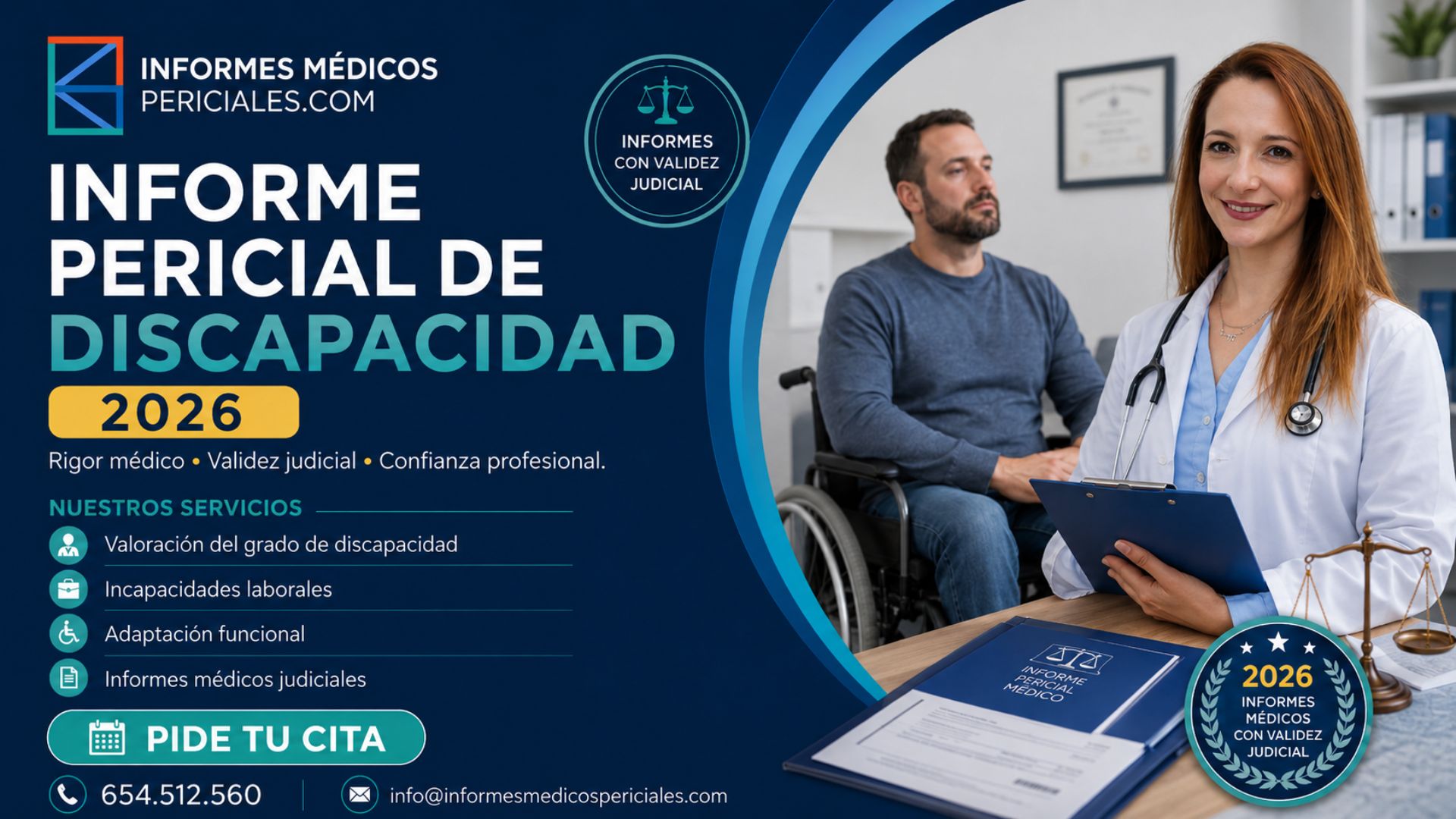 Informe pericial de discapacidad para valorar limitaciones funcionales y necesidad de apoyos