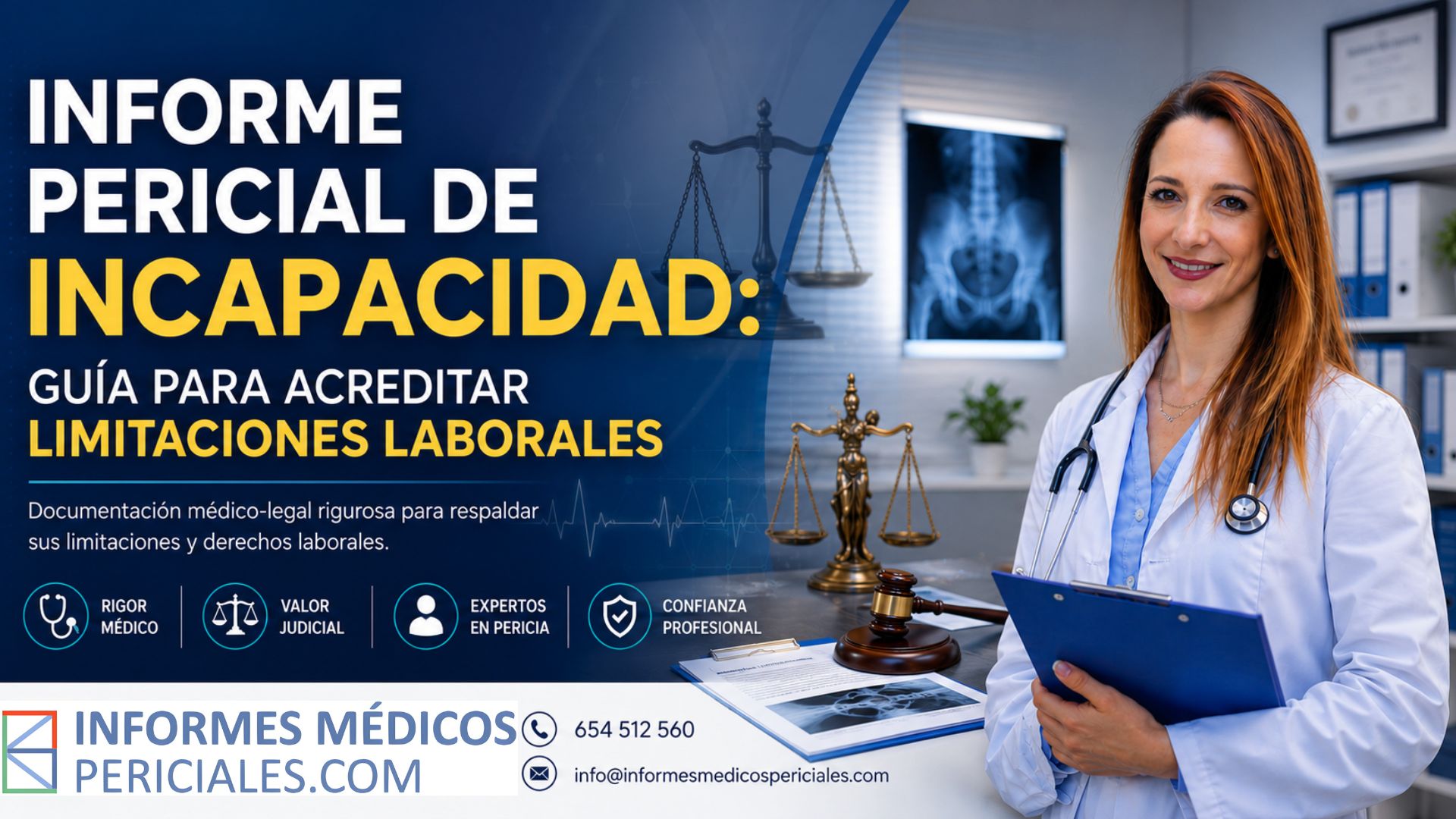 Informe pericial de incapacidad para valorar limitaciones laborales y enfermedades incapacitantes
