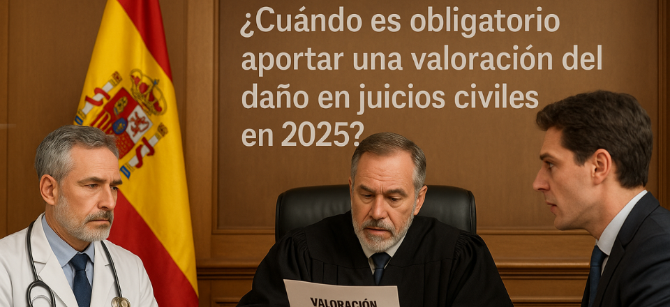 ¿Cuándo es obligatorio aportar una valoración del daño en juicios civiles en 2025? 