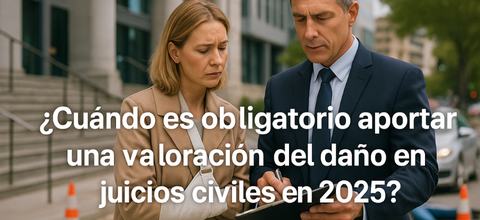 ¿Es obligatorio aportar una valoración del daño corporal en juicios civiles en 2025?