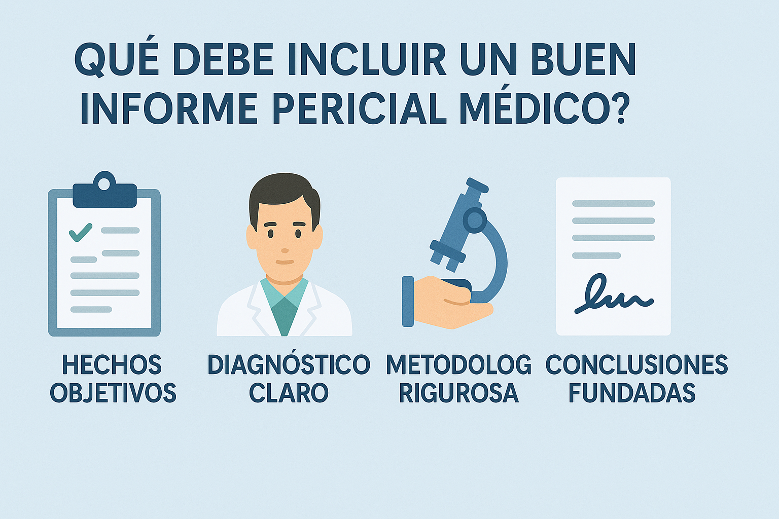 ¿Qué debe incluir un buen informe pericial médico?
